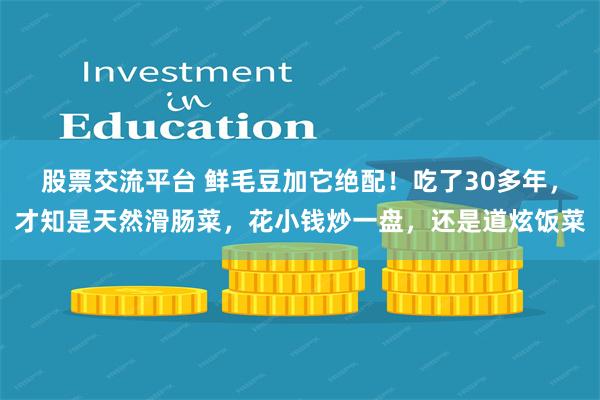 股票交流平台 鲜毛豆加它绝配！吃了30多年，才知是天然滑肠菜，花小钱炒一盘，还是道炫饭菜