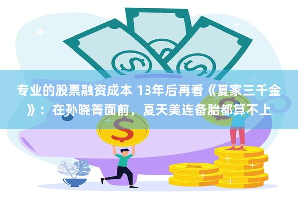 专业的股票融资成本 13年后再看《夏家三千金》：在孙晓菁面前，夏天美连备胎都算不上