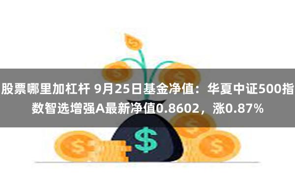 股票哪里加杠杆 9月25日基金净值：华夏中证500指数智选增强A最新净值0.8602，涨0.87%