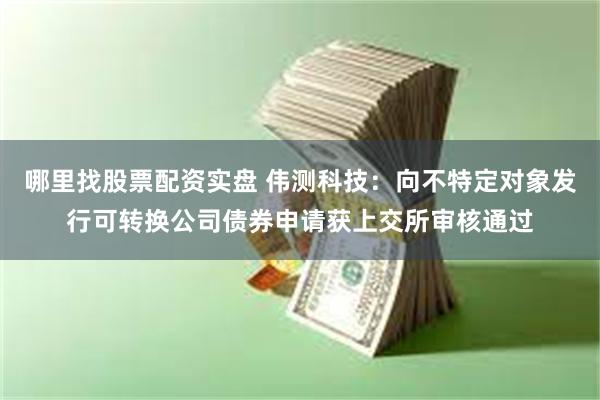 哪里找股票配资实盘 伟测科技：向不特定对象发行可转换公司债券申请获上交所审核通过